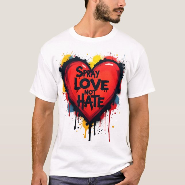 Camiseta Pulverize Seu Amor, Não Ódio - Coração Grafite (Frente)