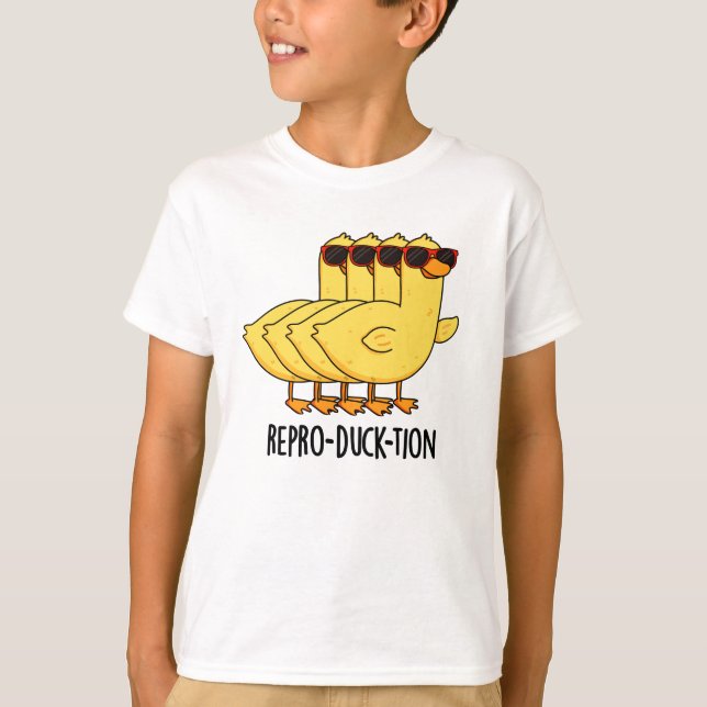 Camiseta Pum Animal Engraçado de Ação Repro-duck (Frente)