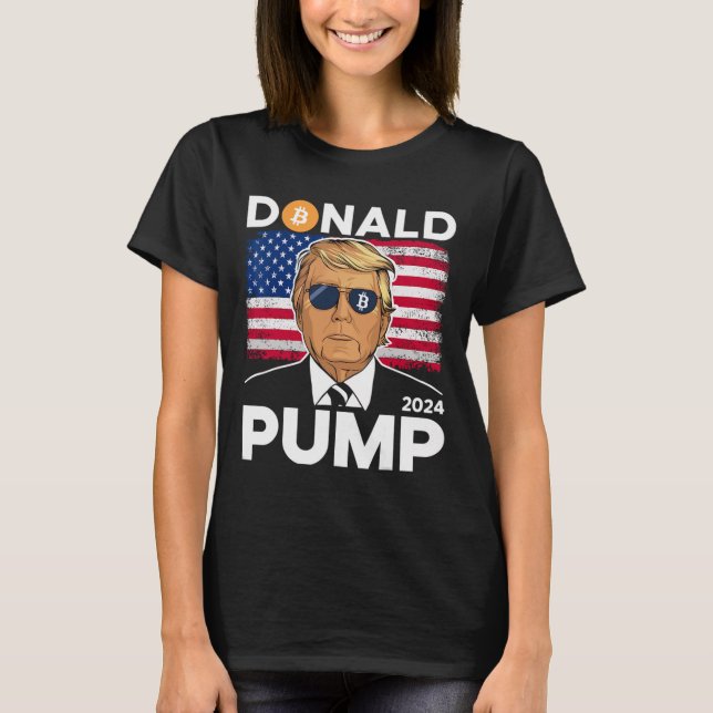 Camiseta Pump Bitmoney Funny Trump 2024 Crypto (Frente)
