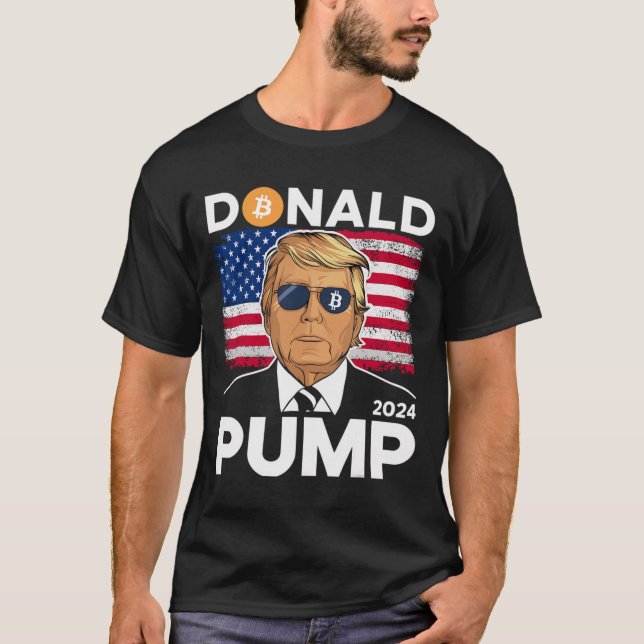 Camiseta Pump Bitmoney Funny Trump 2024 Crypto (Frente)