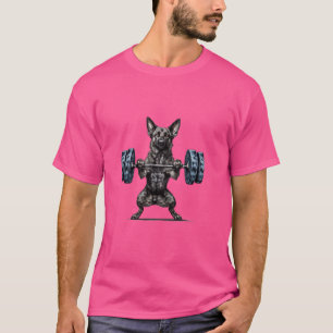 Camiseta Pumping Peso Levantando Pastor Holandês Engraçado