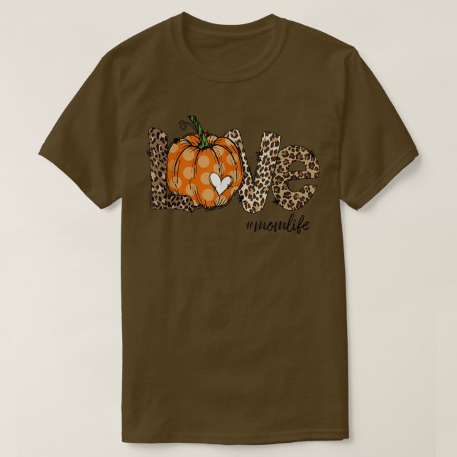Camiseta Pumpkin ama mãe Vida Coração LeopardoPresentes de  (Frente do Design)