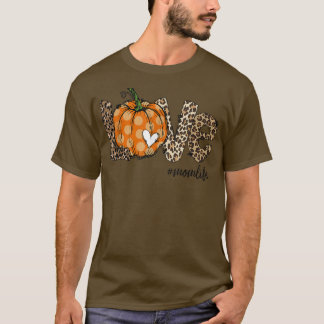 Camiseta Pumpkin ama mãe Vida Coração LeopardoPresentes de