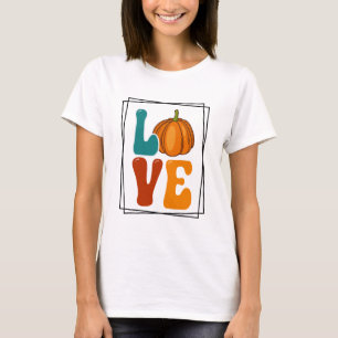 Camiseta Pumpkin AMOR Queda Mulheres do outono