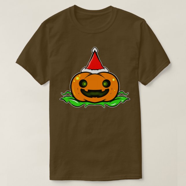 Camiseta Pumpkin Bonito Com O Halloween De Natal Do Papai N (Frente do Design)