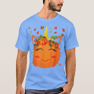 Camiseta Pumpkin Bonito Do Unicórnio Para Crianças No Hallo