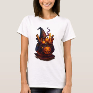 Camiseta "Pumpkin Brew de bruxa - Camisa-T de Halloween Cau