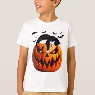 Camiseta Pumpkin Cat Tuxedo Halloween Traga Entusiasmo Para