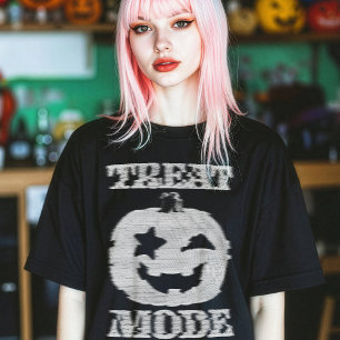 Camiseta Pumpkin com Glitchy no Modo de Tratamento
