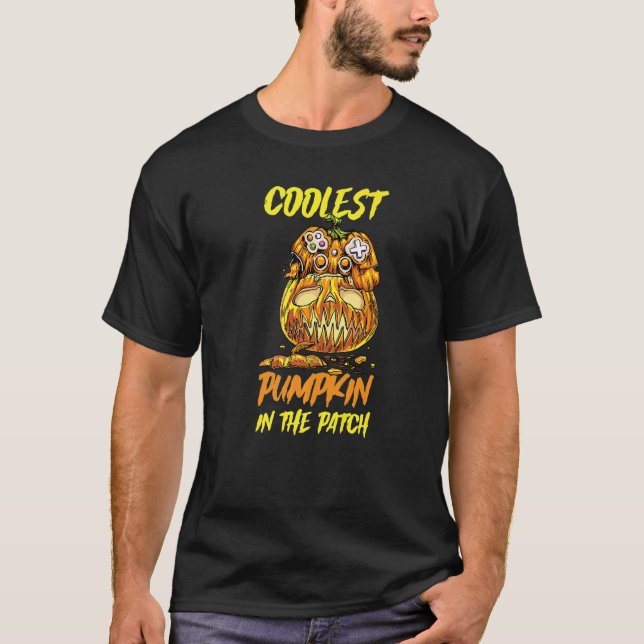 Camiseta Pumpkin Controller Gamer Coolest Pumpkin No Pa (Frente)