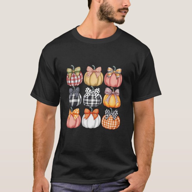 Camiseta Pumpkin Coquette Fall Halloween Costume Spooky (Frente)