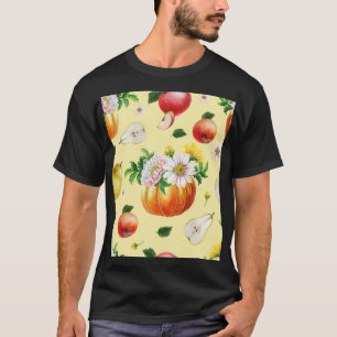 Camiseta Pumpkin, crisântemo: ilustração da fruta de outono