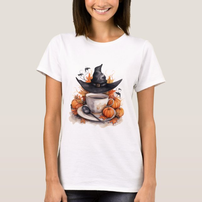 Camiseta Pumpkin da Copa do Café de Bruxa (Frente)