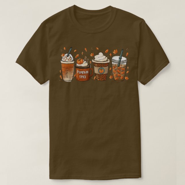 Camiseta Pumpkin De Café Fall Arroz Latino Quente Calmo Aur (Frente do Design)
