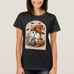 Camiseta Pumpkin de café verde-Bebendo-fantasma