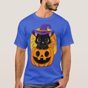 Camiseta Pumpkin De Chapéu De Bruxa Negra De Halloween Para