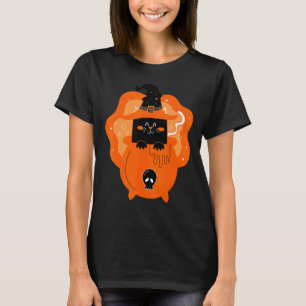 Camiseta Pumpkin De Chapéu De Bruxa Preta Do Halloween Para