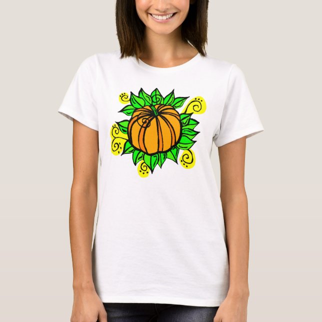 Camiseta Pumpkin De Colheita De Cheery (Frente)