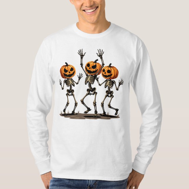 Camiseta Pumpkin De Esqueleto Dançante (Frente)