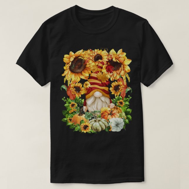 Camiseta Pumpkin De Girassol Floral Para Raparigas Cute Au (Frente do Design)