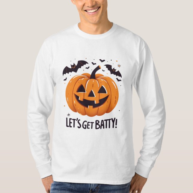 Camiseta Pumpkin de vamos de Bateria de Halloween (Frente)