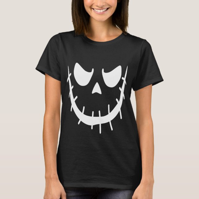 Camiseta Pumpkin Divertido Gentil Jack O Lantern Face (Frente)