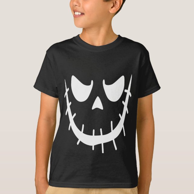 Camiseta Pumpkin Divertido Gentil Jack O Lantern Face (Frente)