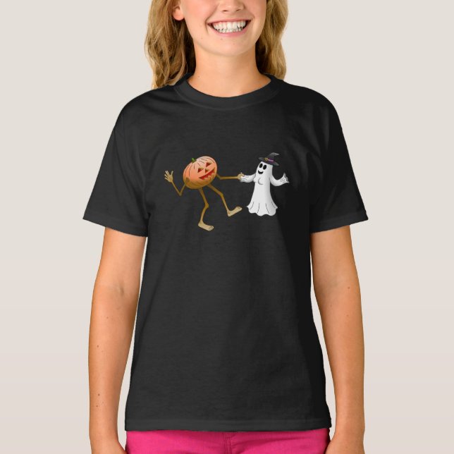 Camiseta Pumpkin do Halloween e Fantasma (Frente)