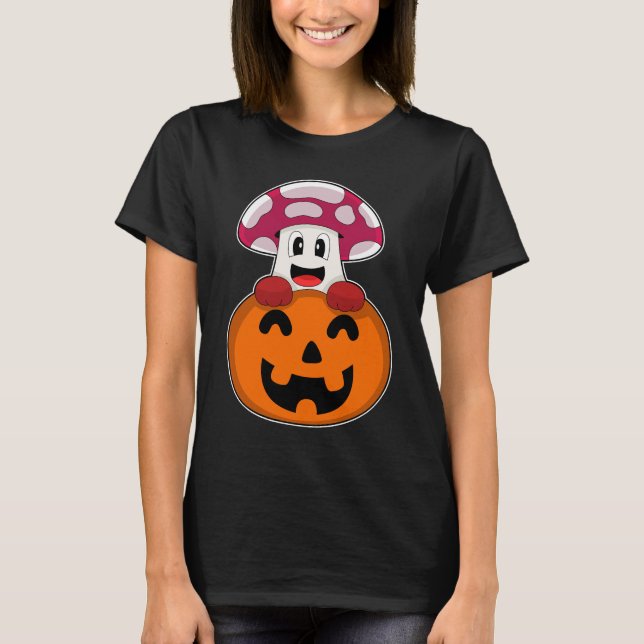Camiseta Pumpkin do Halloween Mushroom (Frente)
