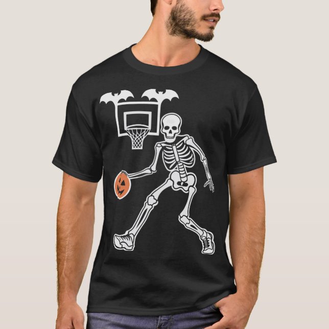 Camiseta Pumpkin Dunker, Skeleton Basball t-shirt (Frente)