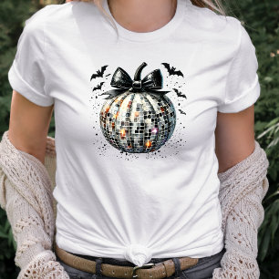 Camiseta Pumpkin E Bats Da Bola De Disco Coquette