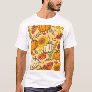 Camiseta Pumpkin e Maple Deixa o padrão.