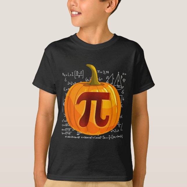 Camiseta Pumpkin E Math Shirt Funny Halloween Thanksgiving  (Frente)