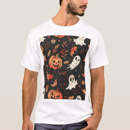 Camiseta Pumpkin e Padrões do Crânio