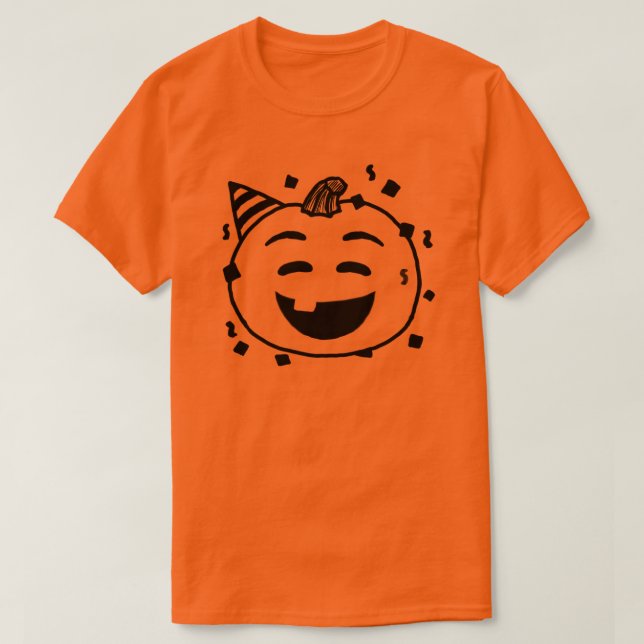 Camiseta Pumpkin Emoji grupo fantasia do halloween, festa e (Frente do Design)