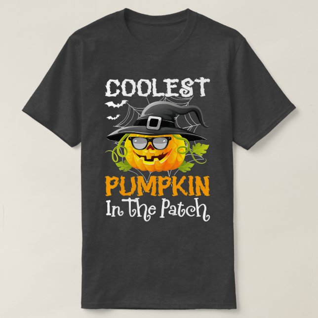 Camiseta Pumpkin Engraçado No Patch Halloween Costu (Frente do Design)