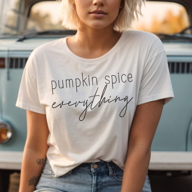 Camiseta Pumpkin Espicava Tudo O Que Era Mínimo Do Script D (Pumpkin Spice Everything in a trendy script duo)