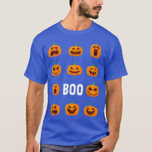 Camiseta Pumpkin Face Boo Preguiçoso Halloween Figurume Jac