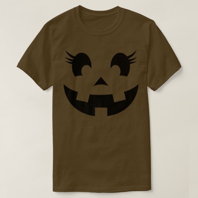 Camiseta Pumpkin Face Com Óculos De Sol Meninas Pumpkin H (Frente do Design)