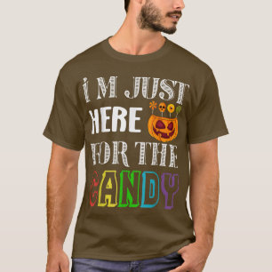 Camiseta Pumpkin Face Im Just Here for the Candy