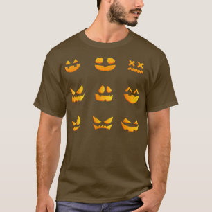 Camiseta Pumpkin Face Preguiçosa Halloween Figurume Assusta