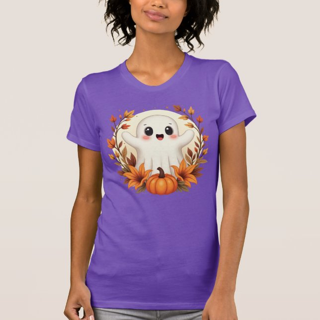 Camiseta Pumpkin Fantasma de outono (Frente)