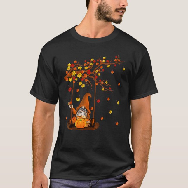 Camiseta Pumpkin Gnomos Queda do outono Cute Halloween Than (Frente)