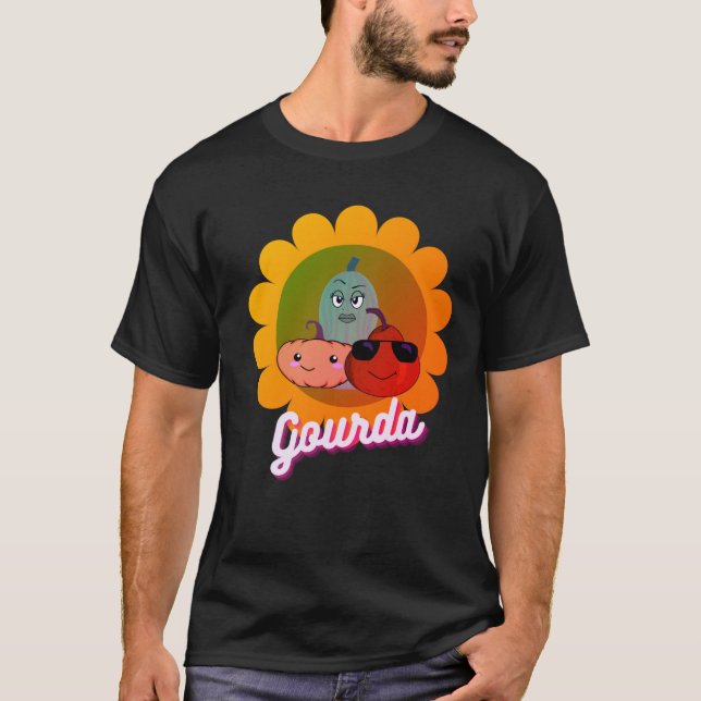 Camiseta Pumpkin & Gourd Pun Halloween Arco-Íris (Frente)