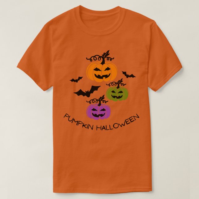 Camiseta Pumpkin Halloween Happy Fall Season Autumn Vibes H (Frente do Design)