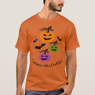Camiseta Pumpkin Halloween Happy Fall Season Autumn Vibes H