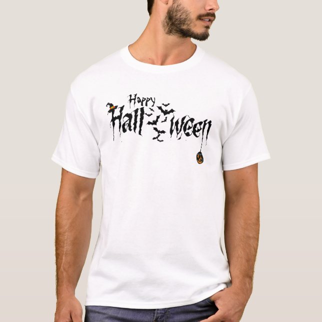 Camiseta Pumpkin Happy Halloween Fumaça Assustadora (Frente)