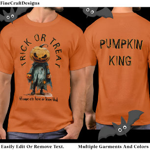 Camiseta Pumpkin Head Scarecrow Spooky Halloween Bl C6