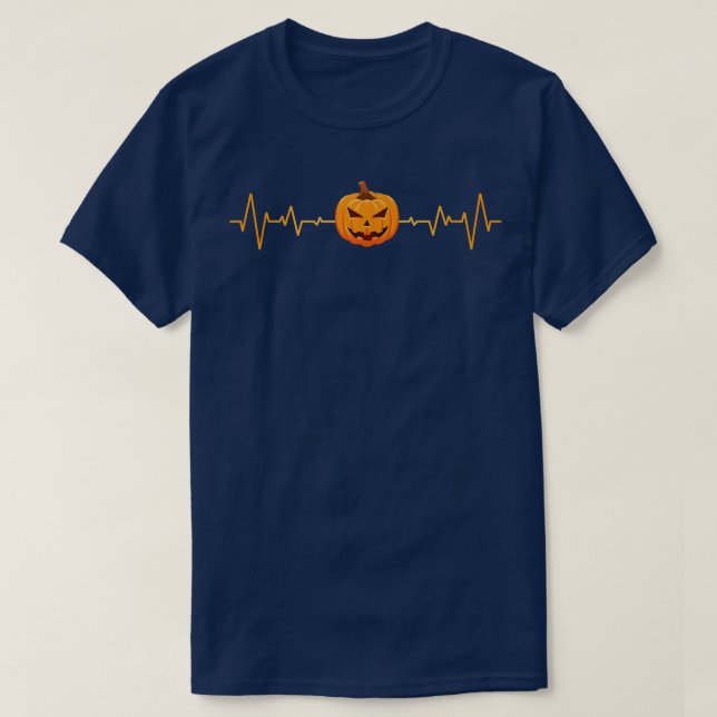 Camiseta Pumpkin Heartbeat Lazy Halloween Costume Cool Jack (Frente do Design)