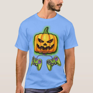 Camiseta Pumpkin Jack-O-Lanterna Controladora de Vídeo Jogo